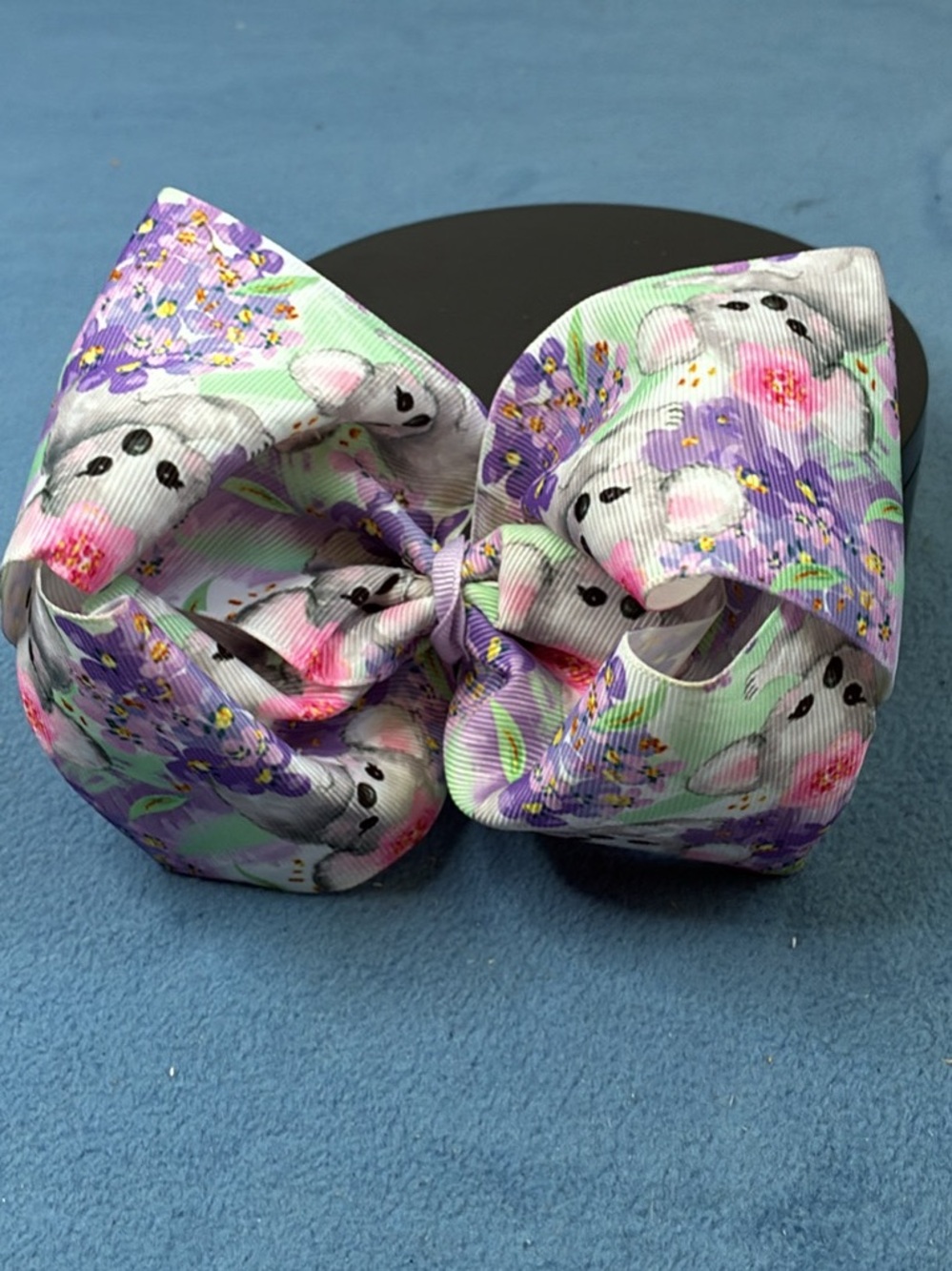 Kids Floral Koala Bow Headband - Purple & Mint